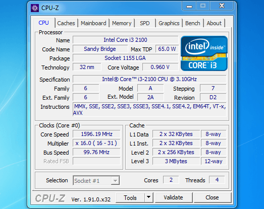 CPU Z - Useful Small Application for Windows