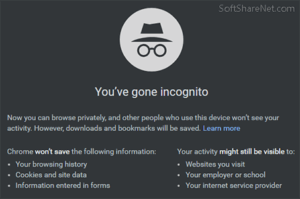Chrome incognito mode window
