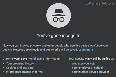 Google Chrome Incognito browsing mode