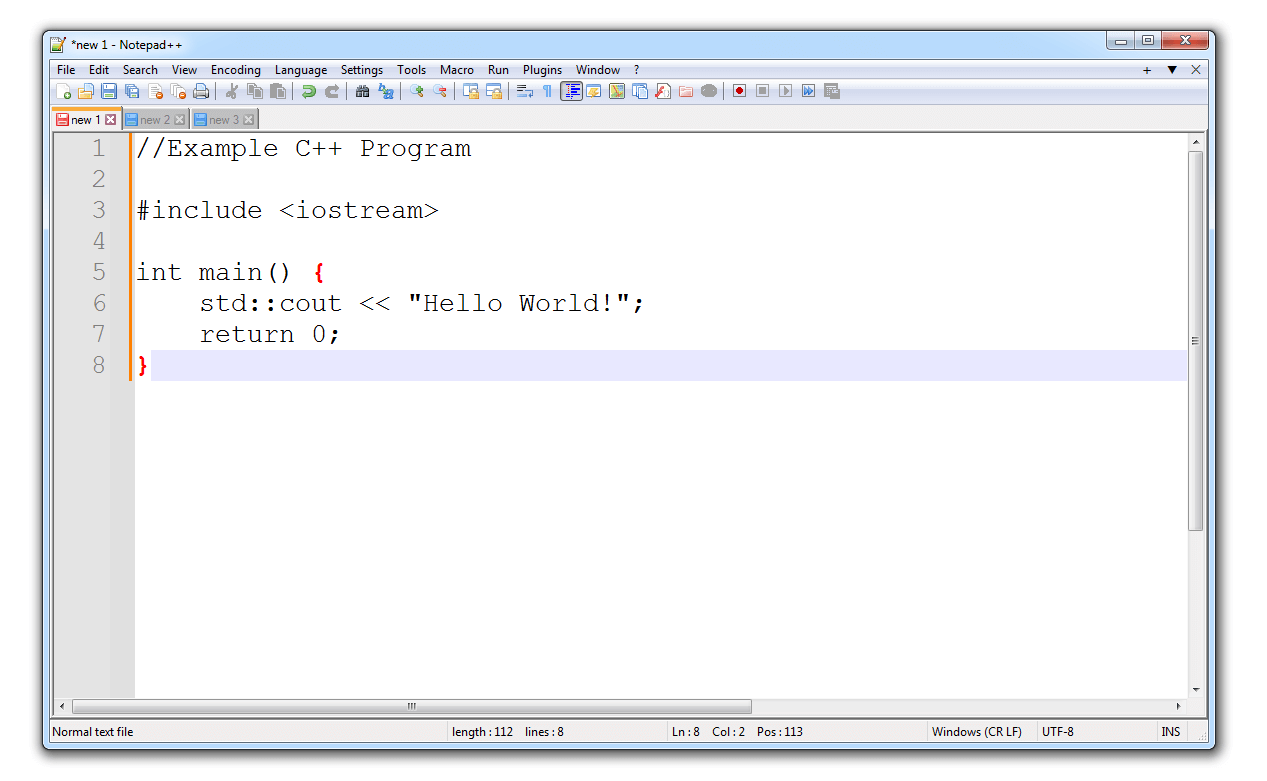 Notepad++ (64-bit) Interface