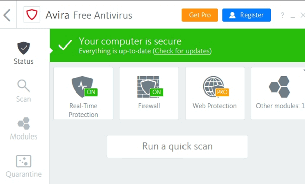 Avira Free Antivirus suite for Windows 7, 10, 11 PC